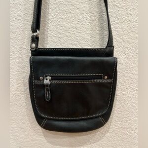 Fossil Black Leather Crossbody Bag